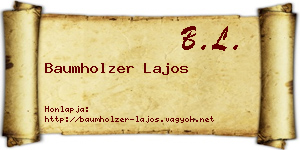 Baumholzer Lajos névjegykártya